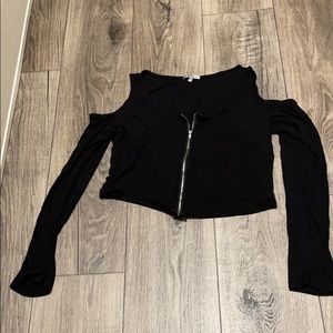 Charlotte Russe black shirt peep shoulder